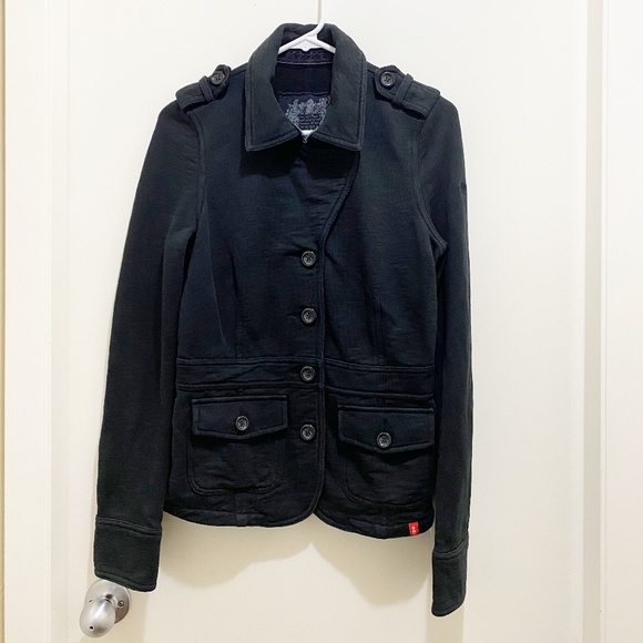 Beautifully Tailored EDC Convertible Blazer Jacket with Epaulettes Navy S - Picture 3 of 13